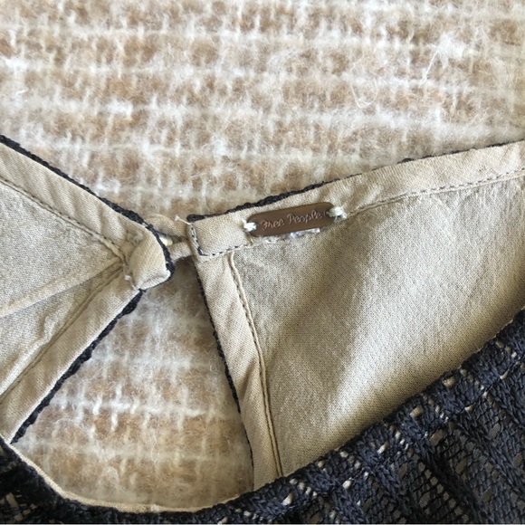 FREE PEOPLE Nude Black Lace Mini Backless Dress XS - Picture 7 of 10